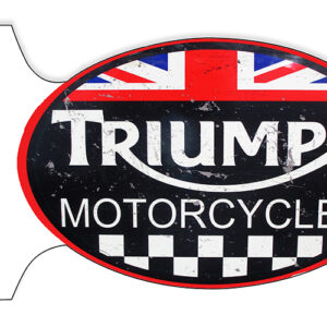 Triumph Motorcycles Double Sided Flange Sign. 12x18 Oval