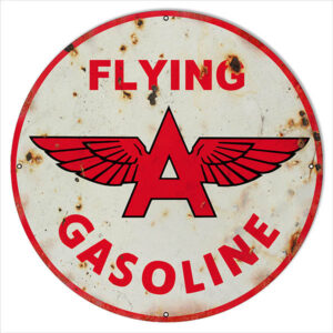 30 Round Reproduction Flying A Gasoline Motor Oil Sign