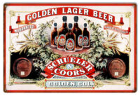 Aged Looking Schueler And Coors Golden Colorado Beer Sign. 12X18