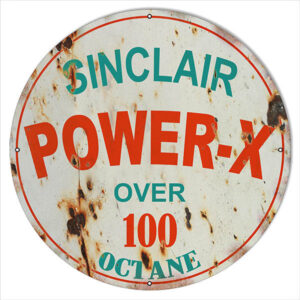 30 Round Reproduction Sincllair Power-X Motor Oil Sign