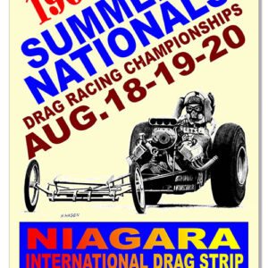 1968 Summer Nationals Aug 18-19-20 Motor Speedway Sign. 12x18