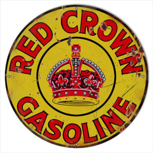 30 Round Reproduction Red Crown Motor Oil Sign