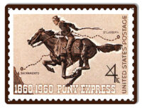 1860-1960 Pony Express US Postage Stamp Money Sign 12x18