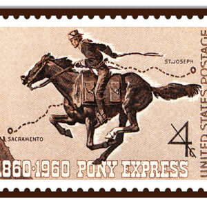 1860-1960 Pony Express US Postage Stamp Money Sign 12x18