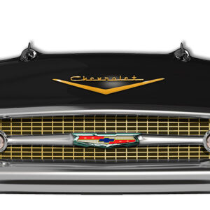 57 Black Chevy Front End Laser Cut Out Reproduction Sign 24.5x10