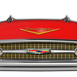1957 Red Chevrolet Front End Laser Cut Out Reproduction Sign 24.5 X 10