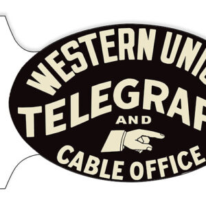 Western Union Telegraph Flange Oval Reproduction Sign 12x18