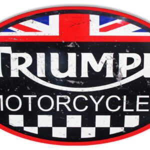 Triumph Motorcycles Reproduction Garage Shop Sign 9x14 Oval