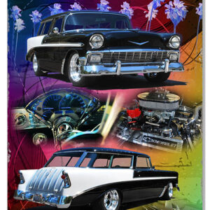 1956 Chevy Nomad Classic By Artist Phil Hamilton 12x18