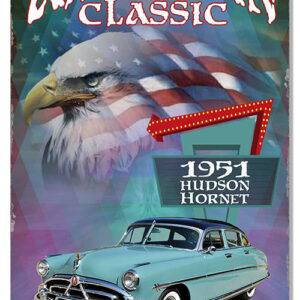 1951 Hudson Hornet Reproduction Sign Artist Phil Hamilton 12x18