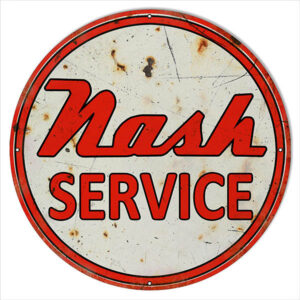 24"x24" Large Format Nash Service Station  Sign Round Reproduction