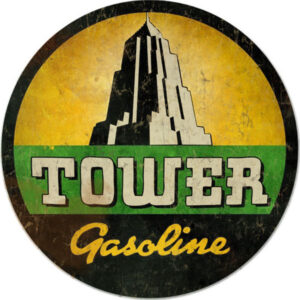 Tower Gasoline Motor Oil Sign 14 Round