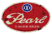 Aged Pearl Lager Beer Oval Bar Reproduction Sign 11x18