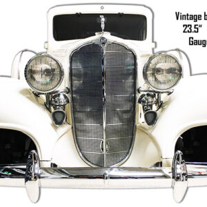 White Buick Front End Laser Cut Out Wall Art Reproduction 15.5x23.5