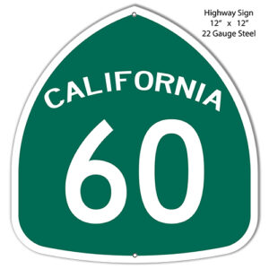 60 Highway Laser Cut Out Reproduction Sign 12x12