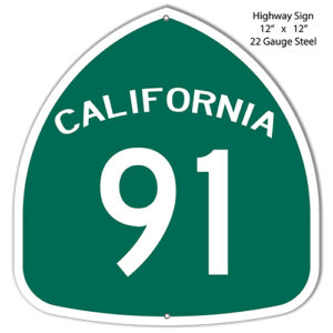 91 California Laser Cut Out Reproduction Sign 12x12