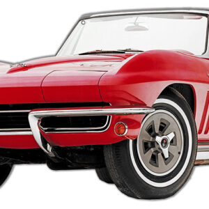 1965 Red Corvette Laser Cut Out Reproduction Hot Rod Sign 10.5x23.5