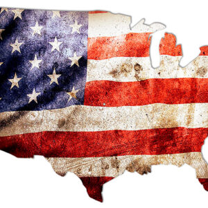 US Flag Laser Cut Out Reproduction Sign 18.5x30