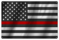 US Firemans Red State Flag 12x18