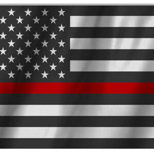 US Firemans Red State Flag 12x18