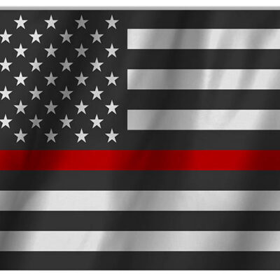 US Firemans Red State Flag 12x18