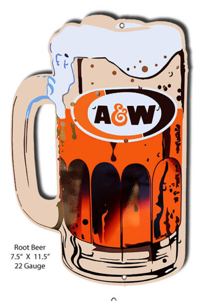 A&W Root Beer Laser Cut Out Sign 7.5x11.5