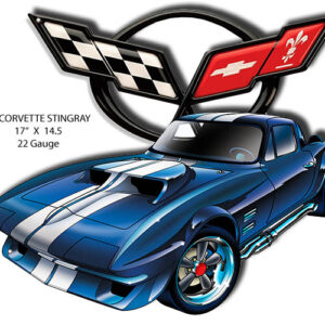 66 Corvette Stingray Laser Cut Out By Artist Bernard Oliver 14.5x17