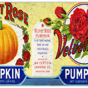 Velvet Rose Pumpkin Label Country Farmers Growers Sign 8x14