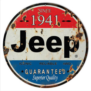 Aged Looking 1941 Jeep Reproduction Sign 14x14