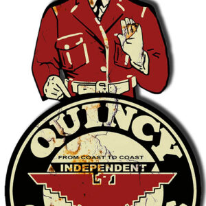 Vintage Quincy Gasoline Laser Cut Out Sign 17.5x33
