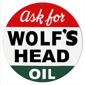 Wolfs Head Reproduction Motor Oil Sign 14x14