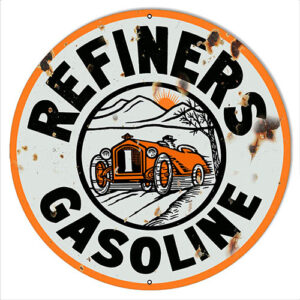 Vintage Refiners Gasoline Reproduction Sign 30"x30"