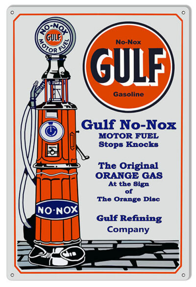 Gulf Gasoline Reproduction Motor Oil Metal Sign 12"x18"