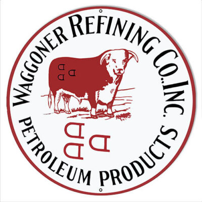 Waggoner Refining Petroleum Reproduction Motor Oil Metal Sign 14"x14" Round