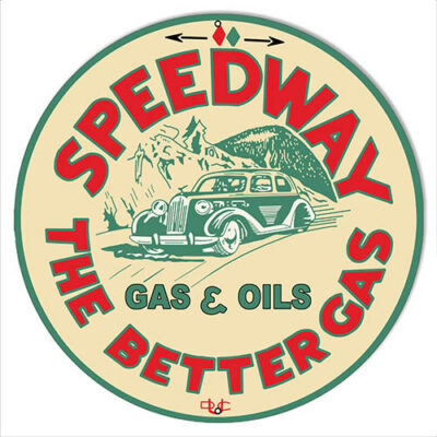 Speedway Motor Oil Reproduction Garage Shop Metal Sign 14"x14" Round