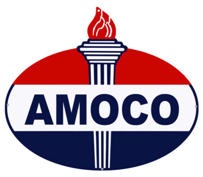 Amoco Laser Cut Out Reproduction Motor Oil Metal Sign 18.75"x22"