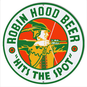 Robin Hood Beer Reproduction Bar Sign 14"x14" Round