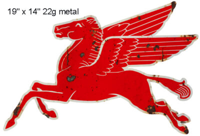 Pegasus Flying Horse Reproduction Laser Cut Out Garage Shop Sign 14"x19"