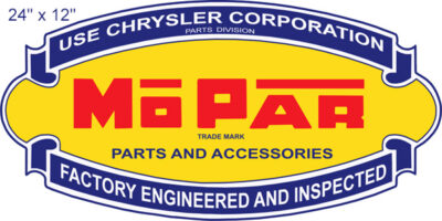 Chrysler Mo Par Parts Reproduction Cut Out Gas Station Sign 12x24