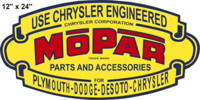 Chrysler Parts Reproduction Laser Cut Out Gas Station Sign 12x24