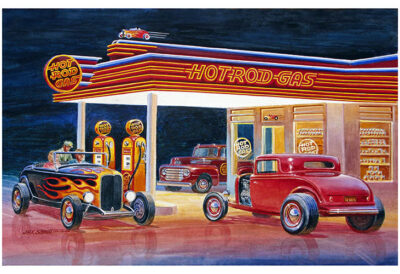 Ford Hot Rod Gas Station Reproduction Sign By Jack Schmitt 12x18