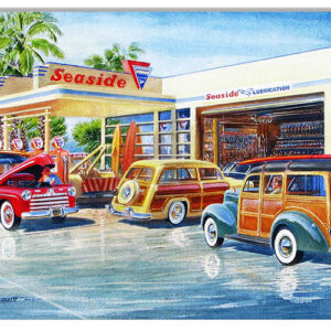 Seaside Gas Station Reproduction Garage Sign By Jack Schmitt 12x18