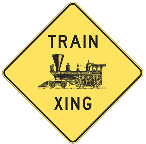 RR-1 Railroad Xing Sign 12"x12"