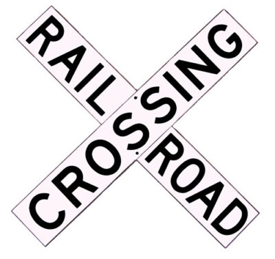 Crossbuck Railroad Sign 24 x 4