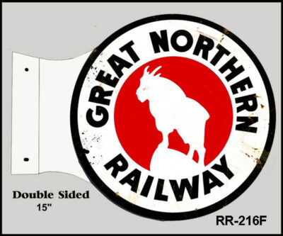 Reproduction Great Northern Railroad Flange Sign 15X171/2