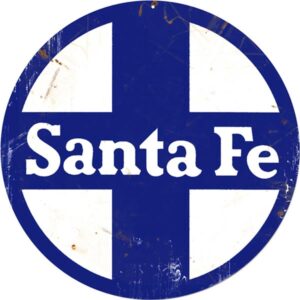Reproduction Santa Fe Railroad Sign 14 Round