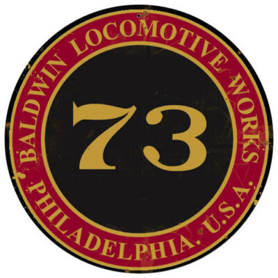 Reproduction Baldwin Locomotive Railroad Sign 14 Round