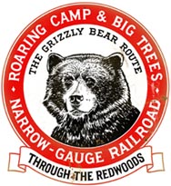 Roaring Camp & Big Trees Railroad With Grizzly Bear Railroad Herald Sign