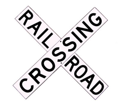 RR-3 Heavy Crossbuck Railroad Sign 4"x24"