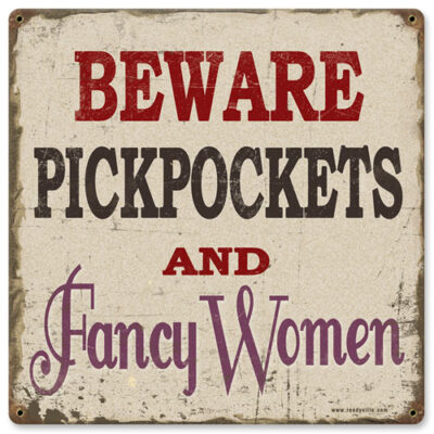 RR-93 Beware Pickpockets Sign 12x12